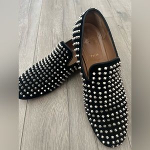 Christian Louboutin Men's Dandelion Spikes Red-Sole Loafers